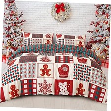 Christmas Duvet Cover Set Christmas Tree Snowflake Bell Pattern Patchwork King