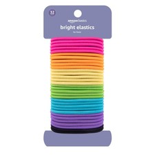 Amazon Basics No Damage Elastic Hair Ties, 32 Count Pack of 1 , Multi Color