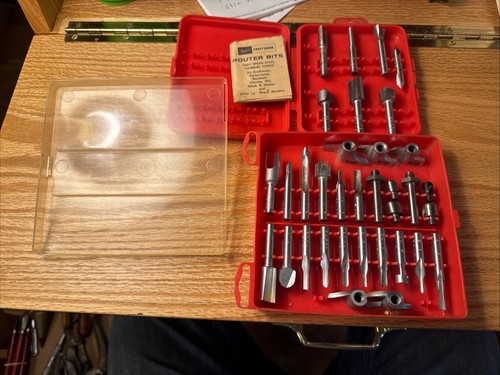 Vintage Craftsman USA  25449 router bit set 28 pieces with storage box