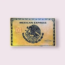 Mexican Express Gold Holographic Credit Card Sticker Debit Skin Decal Cover 2