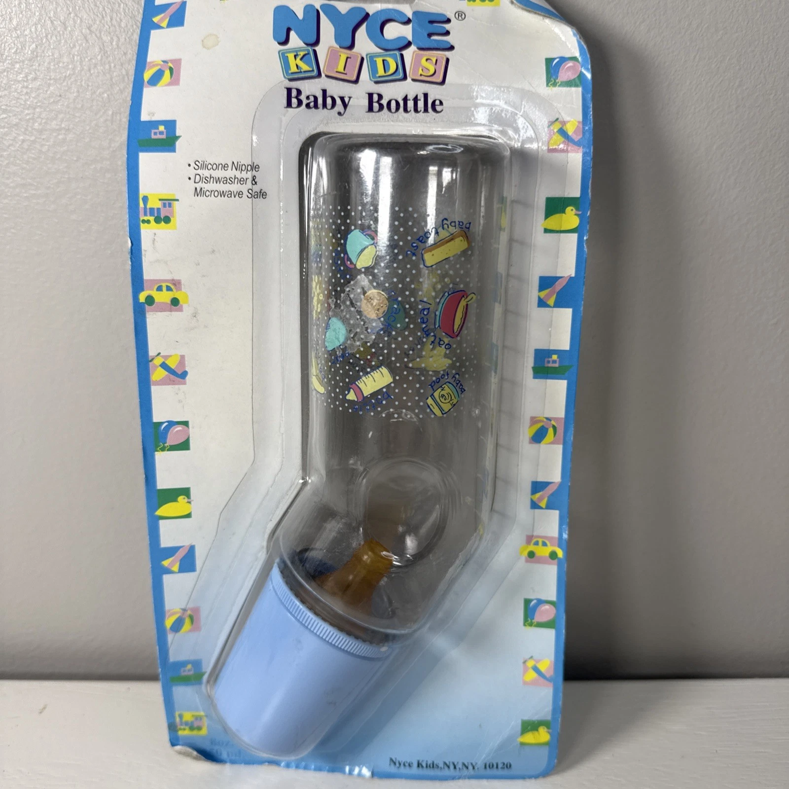 Vintage Nyce Kids Baby Bottle Silicone Nipple Angled Bottle Retro New In Packag