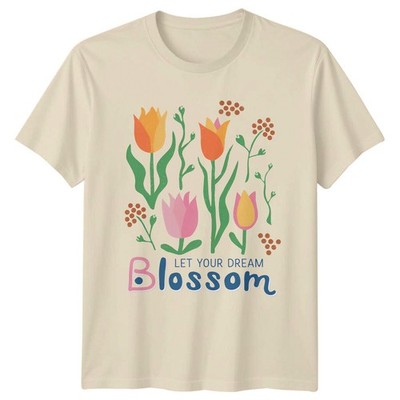 Let Your Dream Blossom Floral Boho Natur Damen Grafik T-Shirt