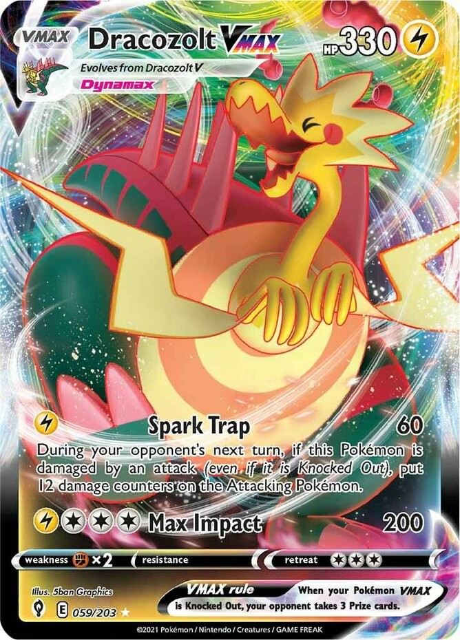 Pokemon Dracozolt VMAX - 059/203 - Ultra Rare NM-Mint Evolving Skies
