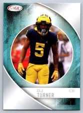 2023 Sage SILVER #138 DJ Turner Michigan Wolverines RC Football High Series Card