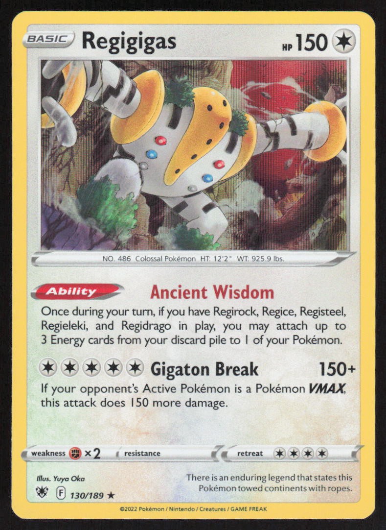 Regigigas Holo Rare Holo 130/189 NM SWSH10: Astral Radiance Pokemon Card