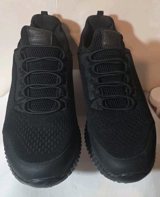 Sketchers Work size 11 Black Shoes Slip on Slip Resistant EUC see photos details
