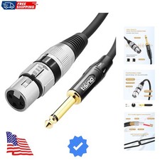 Female XLR to 1/4 6.35mm TS Mono Jack Unbalanced Microphone Cable Mic Cord fo...