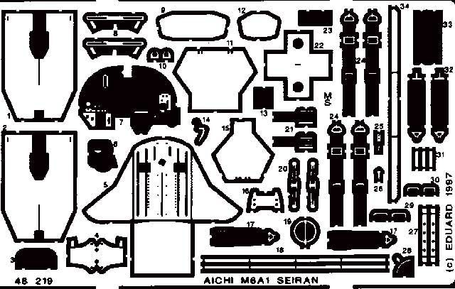 Eduard Accessories 48219 - 1:48 M6A-1 Seiran - Etched Set - New