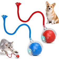 2Pcs Tinyfetch Dog Toy, Interactive Dog Cat Toys Balls with Birdsong, Recharg...