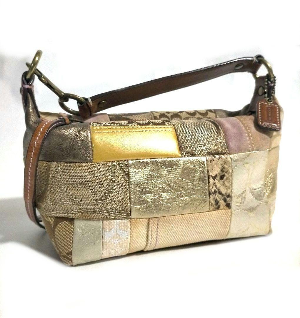 COACH Patchwork Leather Canvas Accessory Pouch Br… - image 17