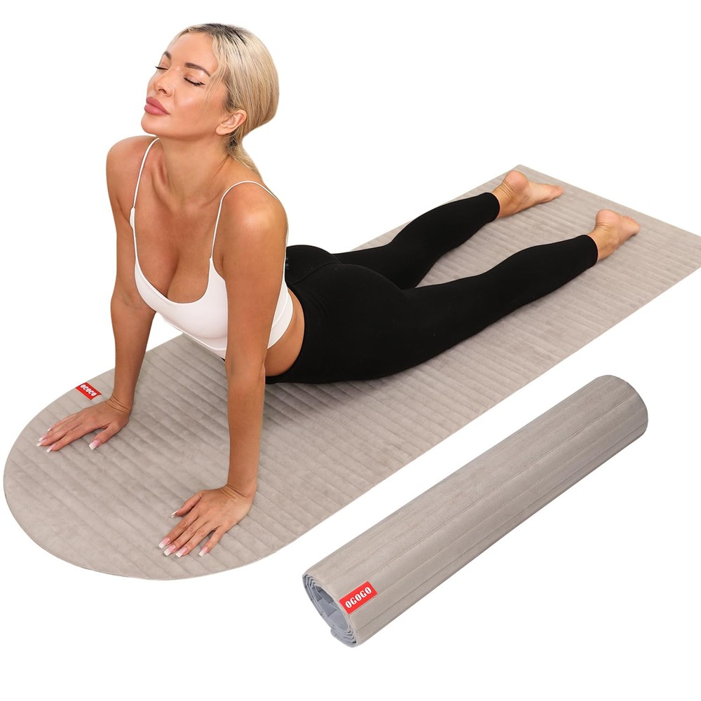 Extra Long Wide Yoga Mat with Suede Finish 74x26 1/3 Thick POE Material
