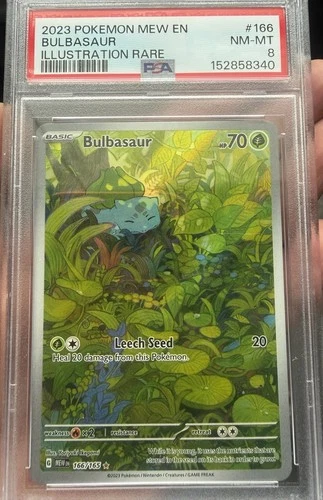 2023 POKEMON MEW EN-151 ILLUSTRATION RARE #166 BULBASAUR PSA 8
