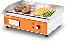 21.6'' Nonstick Stainless Steel Electric Griddle – Grill for Smokeless Cooking