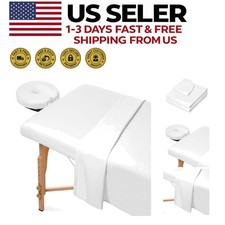 Complete Microfiber Massage Table Sheet Set: Flat, Fitted  Face Cradle Covers