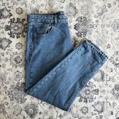 Pull&Bear Mens Light Blue Denim Jeans Regular Fit Straight Leg Casual W34 L34
