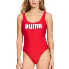 Red One Piece Swimsuit Logo Front Medium M Bathing Suit Stretch New Tags