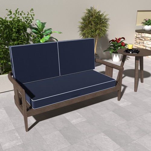 Outdoor Loveseat Cushions for Patio Furniture 46 x 24 Inch Deep Seat Cushion - Picture 1 of 103