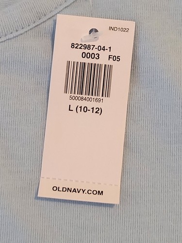 Old Navy Girl L 10/12 T Shirt High Low Hem Lattice Back Short Sleeve Light Blue - Picture 11 of 13