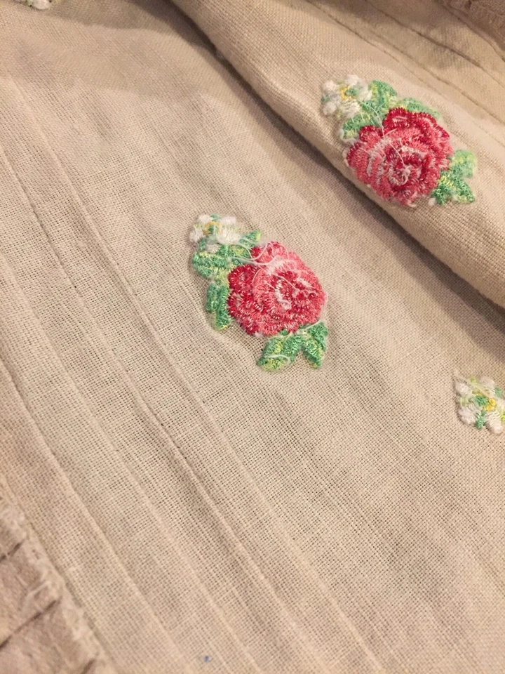 Girls Sz4-5 55% Linen 45% Cotton Dress Floral Embroidery - Image 4 of 4