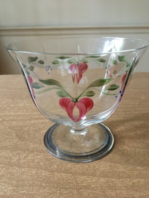 Orefors Sweden flower painted bowlガラス工芸 Orrefors Sweden Hand Painted Glass Bowl | eBay