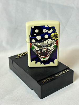 2009 Zippo Lighter EVIL CLOWN Painted Lighter Bradford Pa USA
