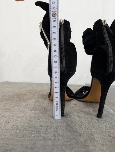Alexandre Vauthier Yasmin Stiletto Shoes Black Velvet UK 4.5 Rhinestone Buckle - Picture 9 of 12