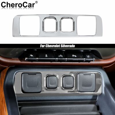 HTHE Trailer Power Socket Trim Cover For Chevy Silverado 2007-2013 - ABS Plastic Outlet Charger Cover Interior Accessory