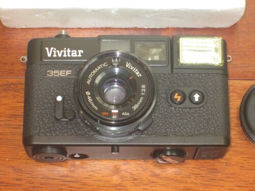Vivitar V3800N Black Film Camera Multi-EXP 50mm F1.7 MC Lens Set