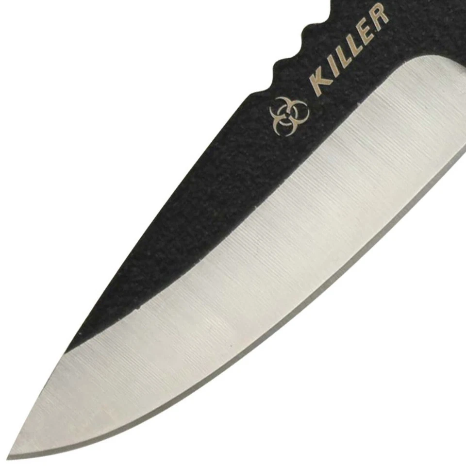 Cuchillo de punto de caída de acero anodizado de emergencia para exteriores Killer - con funda de nailon Foto 4 de 4