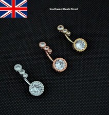 Belly Bars Navel Body Piercing Jewellery Crystal Gem Button Bar