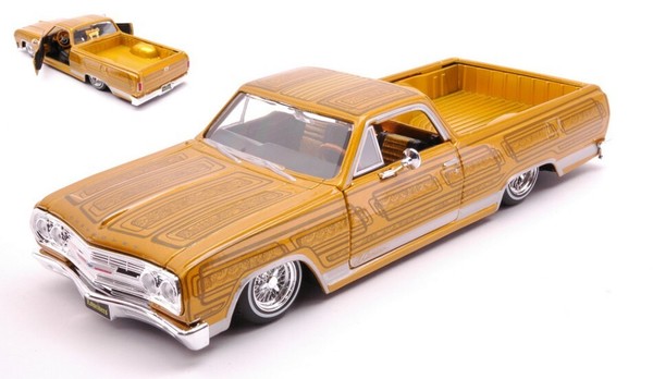 Maisto 1/24 Chevrolet El Chemin Lowrider 1965 Gold Statisches Modell Diecast-image