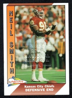 Neil Smith Embossed 1991 Pacific Football Card #220 National Convention A-01