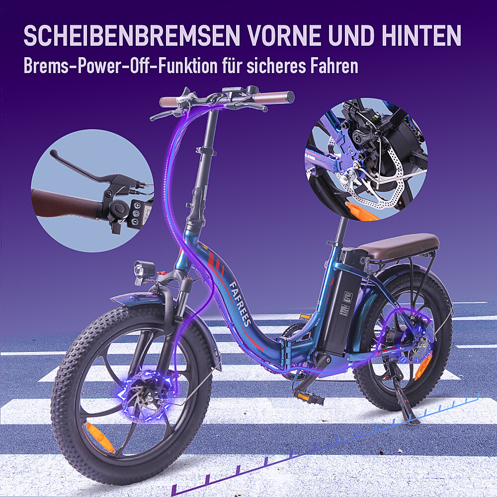 FAFREES F20 PRO Elektrofahrrad 20 Zoll  250W, 18AH, 7-Gnge,  Fatbike-Reifen Elektrische Fahrrad Gebraucht