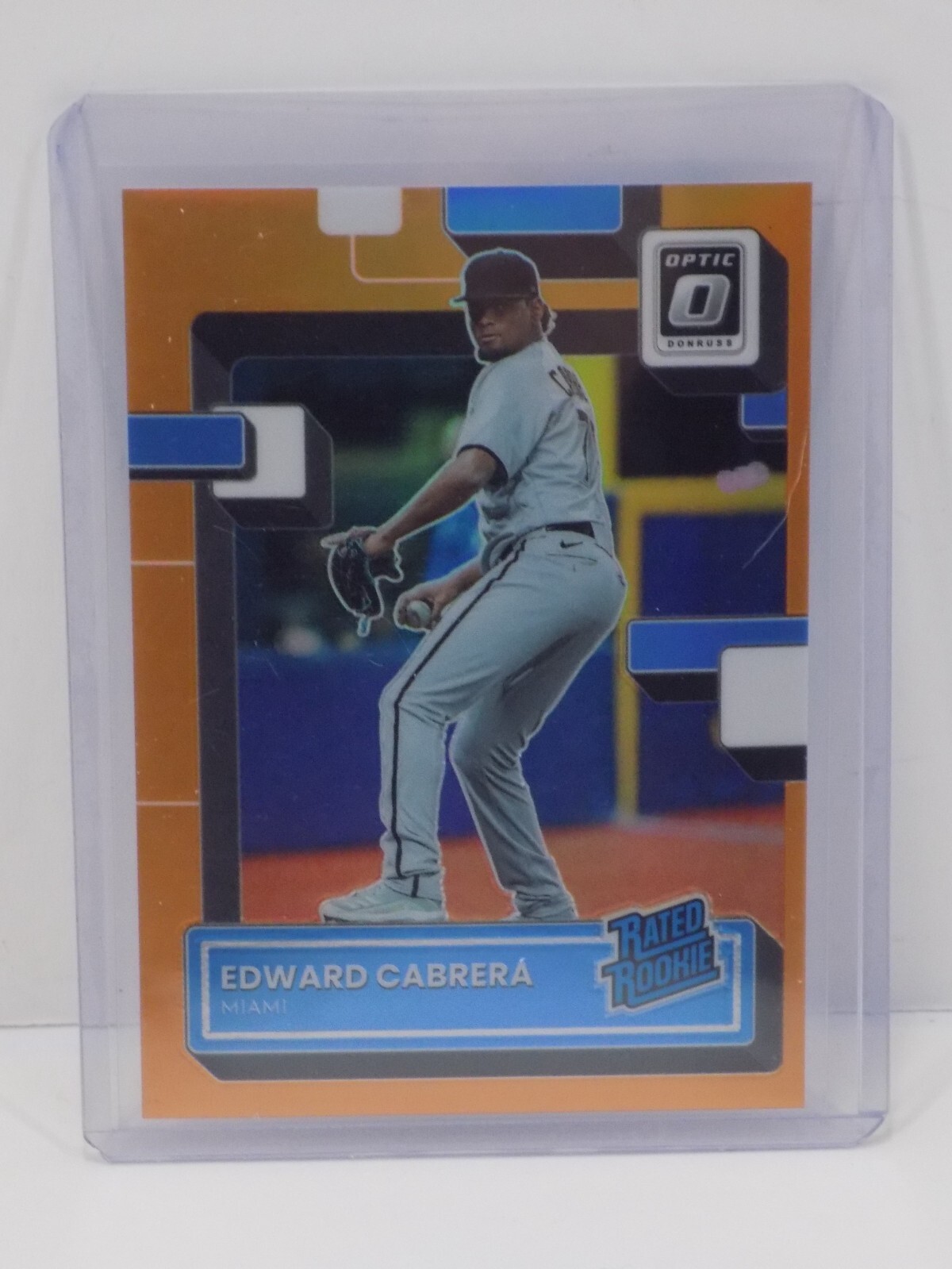 2022 Panini Donruss Optic Rookie Edward Cabrera #52 RC Orange 41/125 Marlins