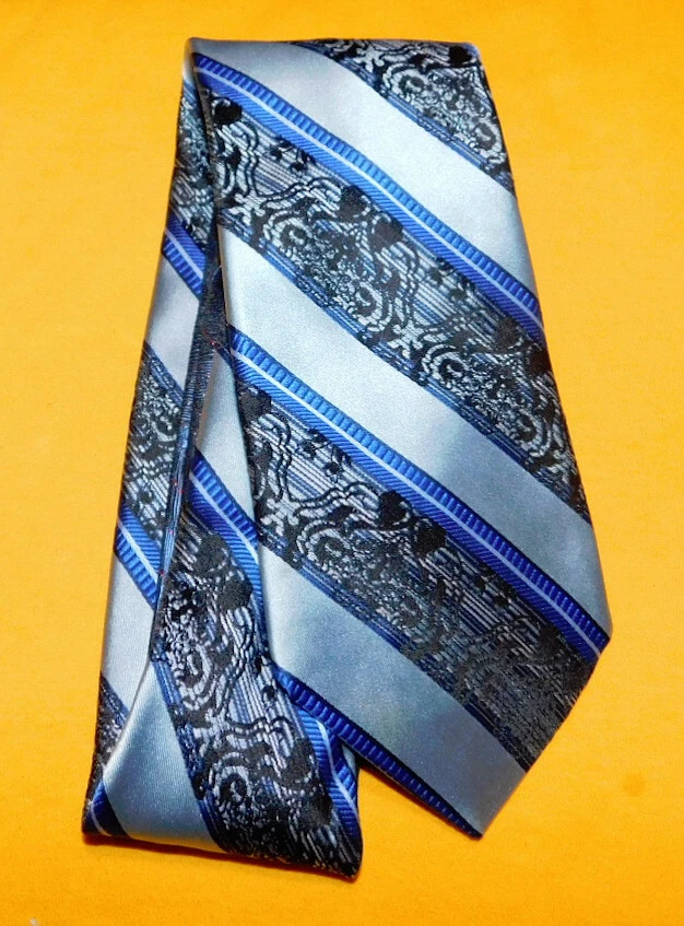 ROBERT GRAHAM СДЕЛАНО В США СВЕТЛО-СИНИЙ/ЧЕРНЫЙ/СИНИЙ В ПОЛОСКУ/FLPRAL ГАЛСТУК - ГАЛСТУК. - Изображение 2 из 3