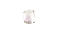 Sterling Silver Oval 10x8 Mabe Pearl Cabochon Cab Gemstone Gem Stone Tie Tack