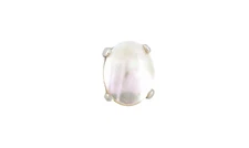 Sterling Silver Oval 10x8 Mabe Pearl Cabochon Cab Gemstone Gem Stone Tie Tack