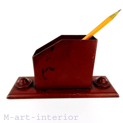 Pen Note Holder Desk Organizer, Industrial Pen Holder Bauhaus 1920-1930 - Picture 1 of 9