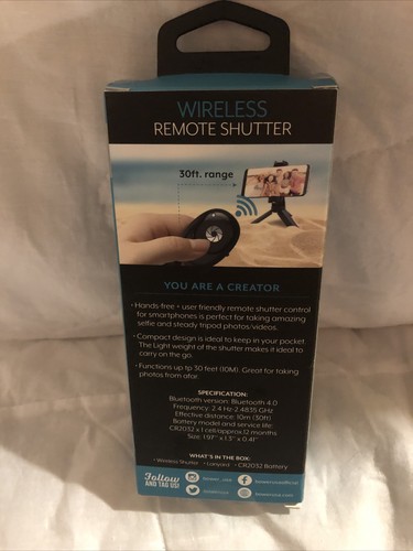 Bower Smart Photography Series Wireless Remote Shutter Factory SEALED BRAND NEW - Picture 3 of 5