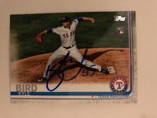 2019 Topps Texas Rangers Kyle Bird Autographed Card #US80