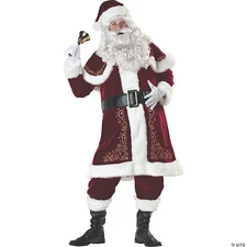 Jolly Ol' St. Nick Adult Costume Mens Santa Claus Red Suit Christmas Holiday