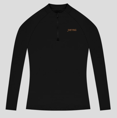 Skyns Aesthetic Men's M1 Quarter Zip Longsleeve Shirt Black Size L Soft Stretch