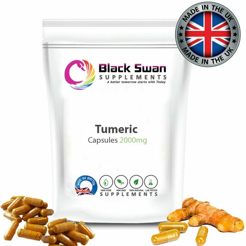 Turmeric 2000mg Tablets, Black Swan Supplements UK AntiOxidant