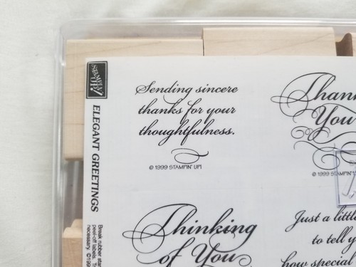 Stampin' Up! 8 pc 'Elegant Greetings' Rubber Stamp Set Stationary BRAND NEW NIP - Picture 6 of 8