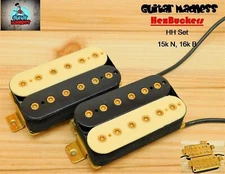 G.M. HexBucker Hight Output Humbucker Set (50mm,52mm) Zebra GOLD POLES