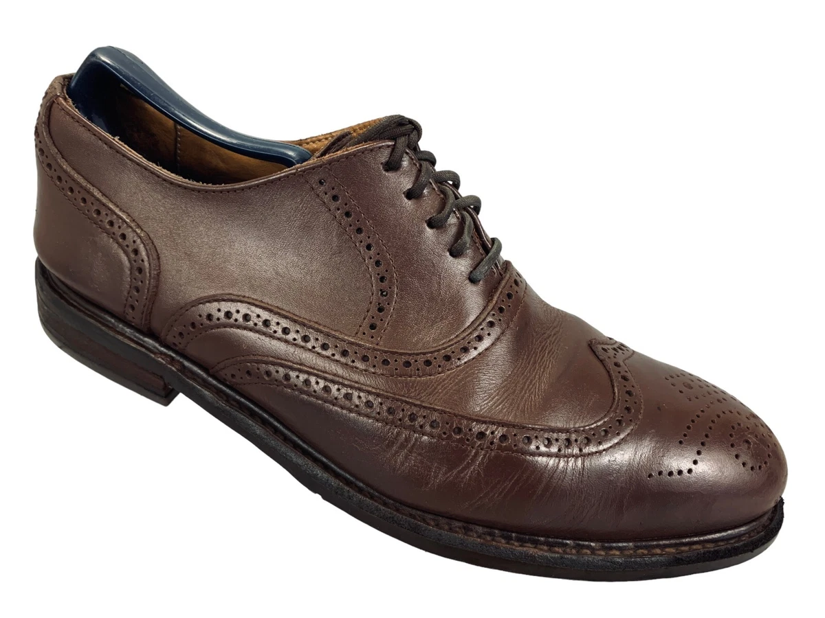 PROXON men s brown leather wingtip steel toe safety shoes size US 9.5