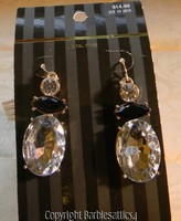 Target Bling Pierced Earrings Clear & Black 14.99 Tag Nickel Free Target Bling Pierced Earrings Clear & Black 14.99 Tag Nickel Free