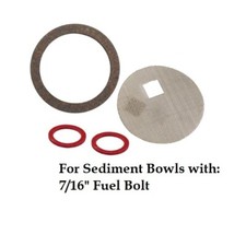 C0NN9155A Fuel Sediment Bowl Screen and Gasket Kit for Ford Tractor - 7/16" Bolt