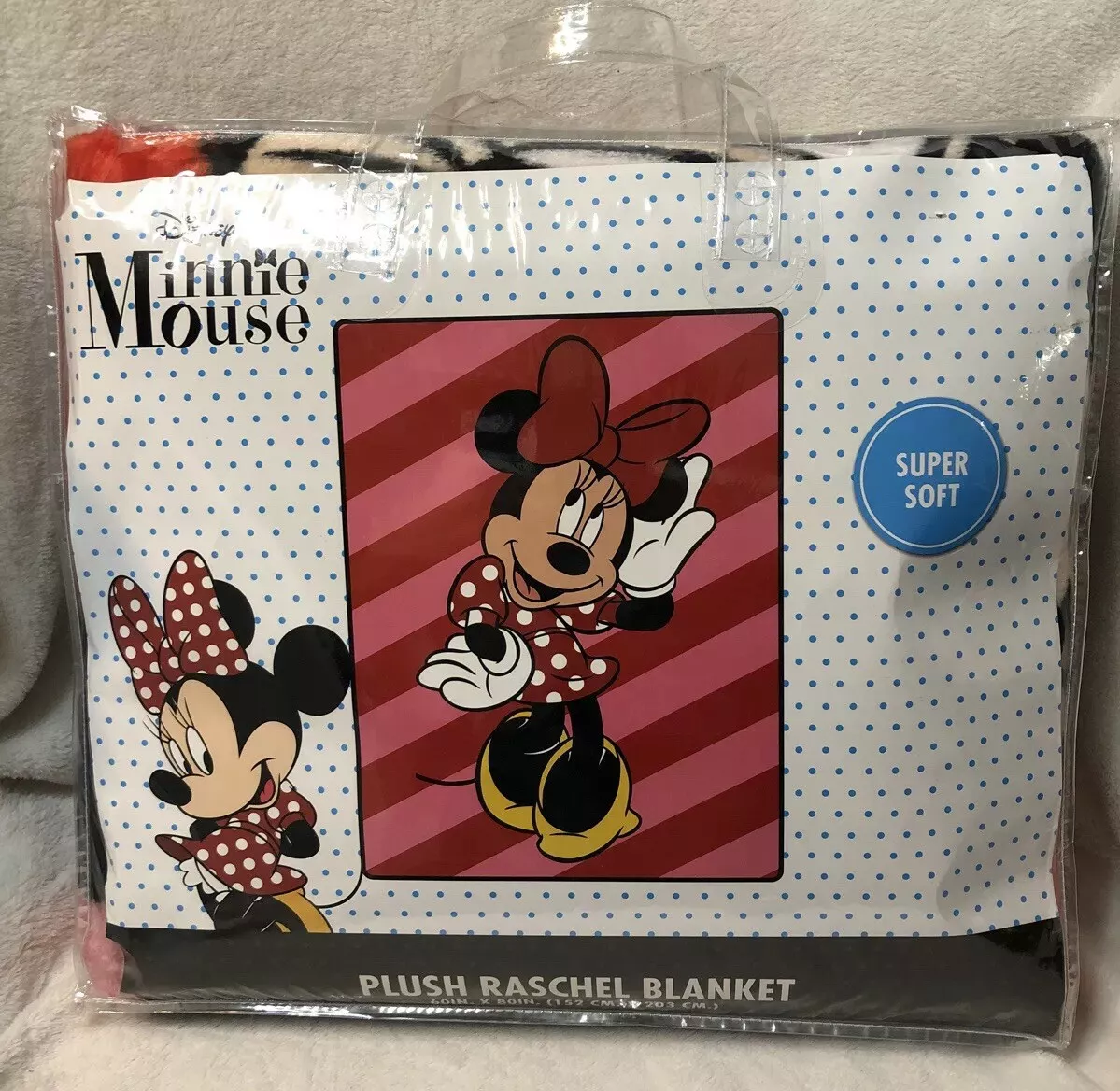Disney Minnie Mouse Plush Raschel Blanket 60x80 Twin Size NEW eBay