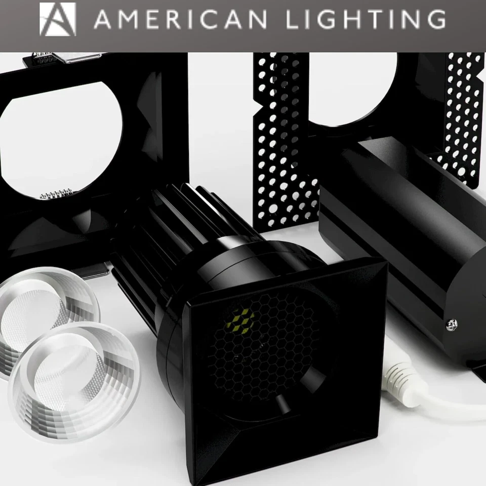 American Lighting - Downlight LED negro cuadrado deflector profundo rima 3" 15 vatios Foto 4 de 4